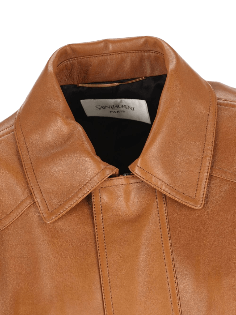 Saint Laurent Brown Leather Jacket Glam Steals