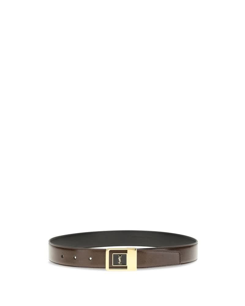 Saint Laurent Calf Leather Bos Taurus Regular Belt