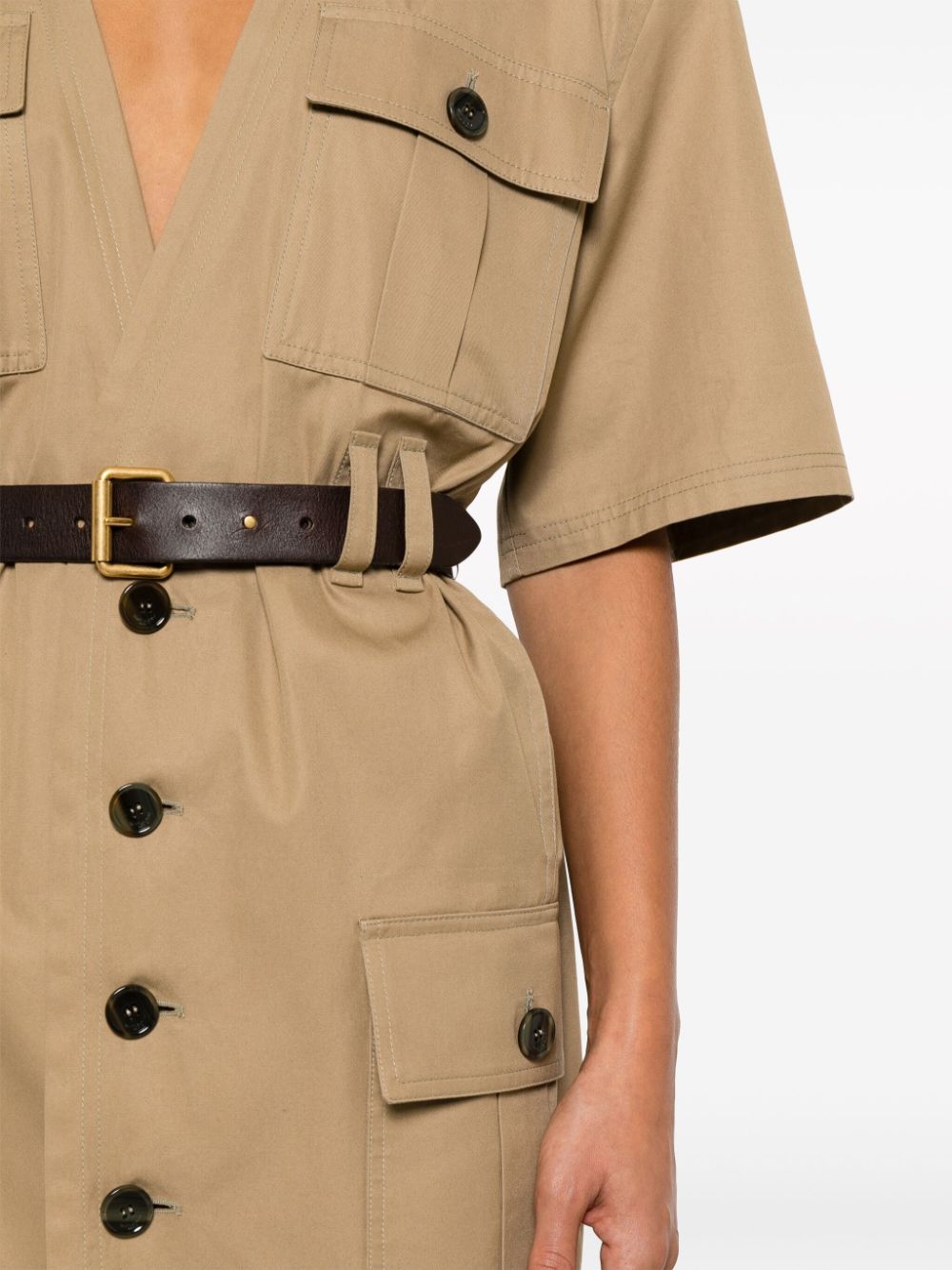 Saint Laurent Cotton Twill Midi Dress Glam Steals