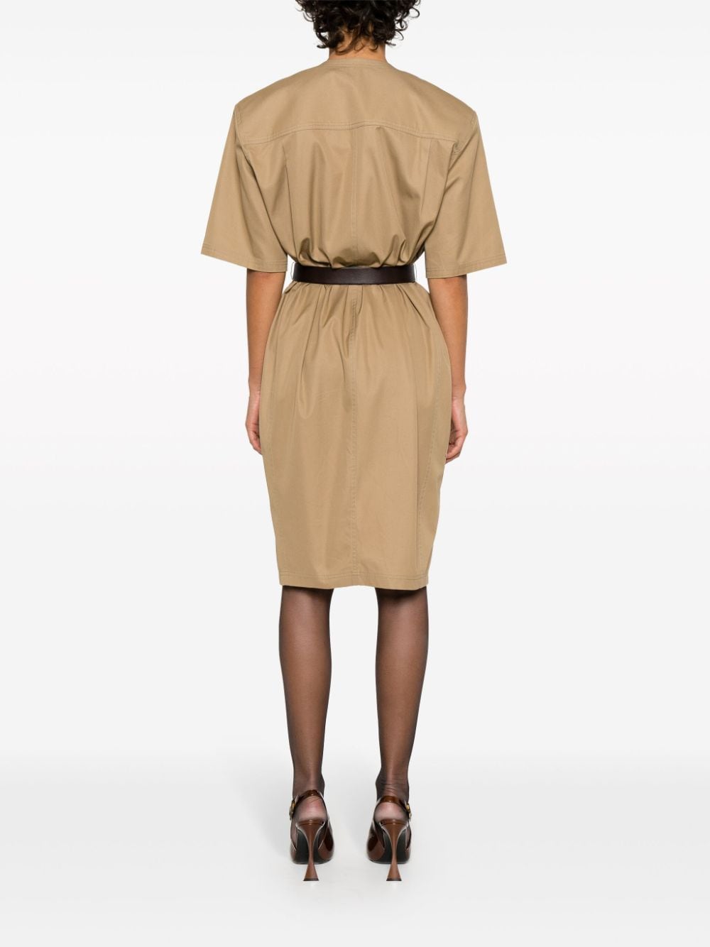 Saint Laurent Cotton Twill Midi Dress Glam Steals
