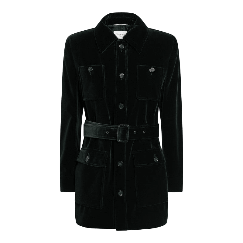 Saint Laurent Green Velvet Safari Style Jacket Glam Steals