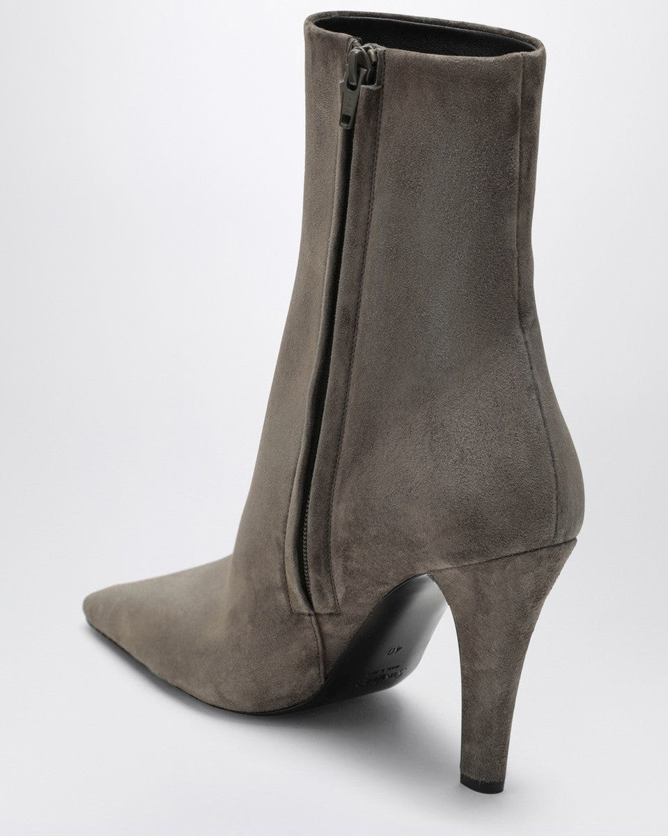 Saint Laurent Grey Suede Jill Ankle Boots Glam Steals