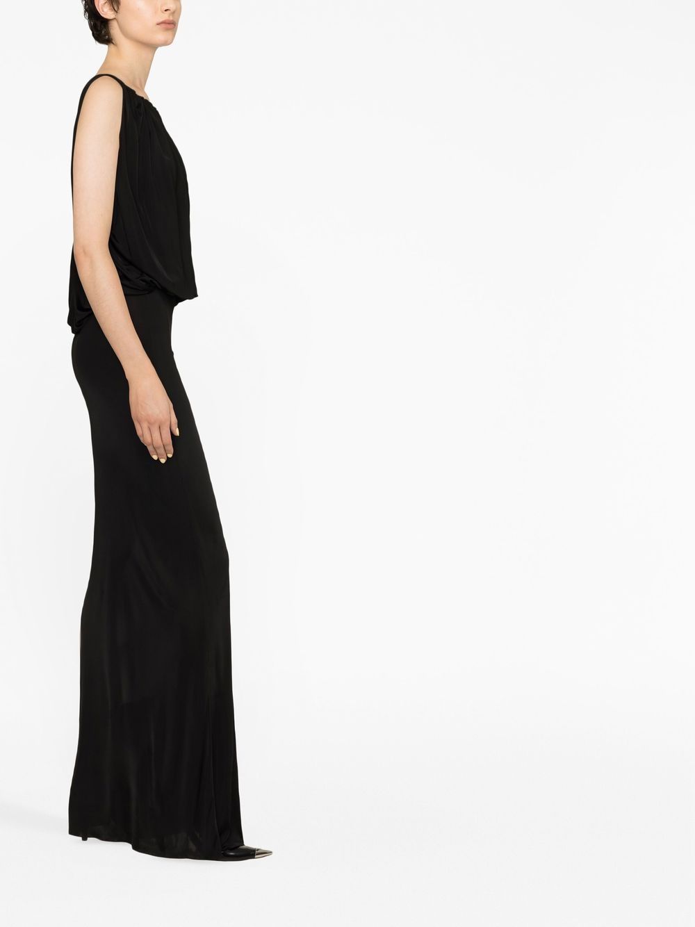 Saint Laurent Jersey Draped Sleeveless Dress Glam Steals