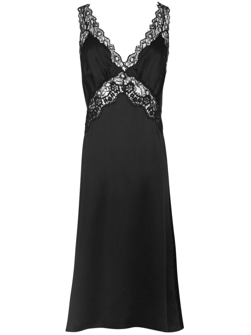 Saint Laurent Lace Panel Midi Dress Glam Steals