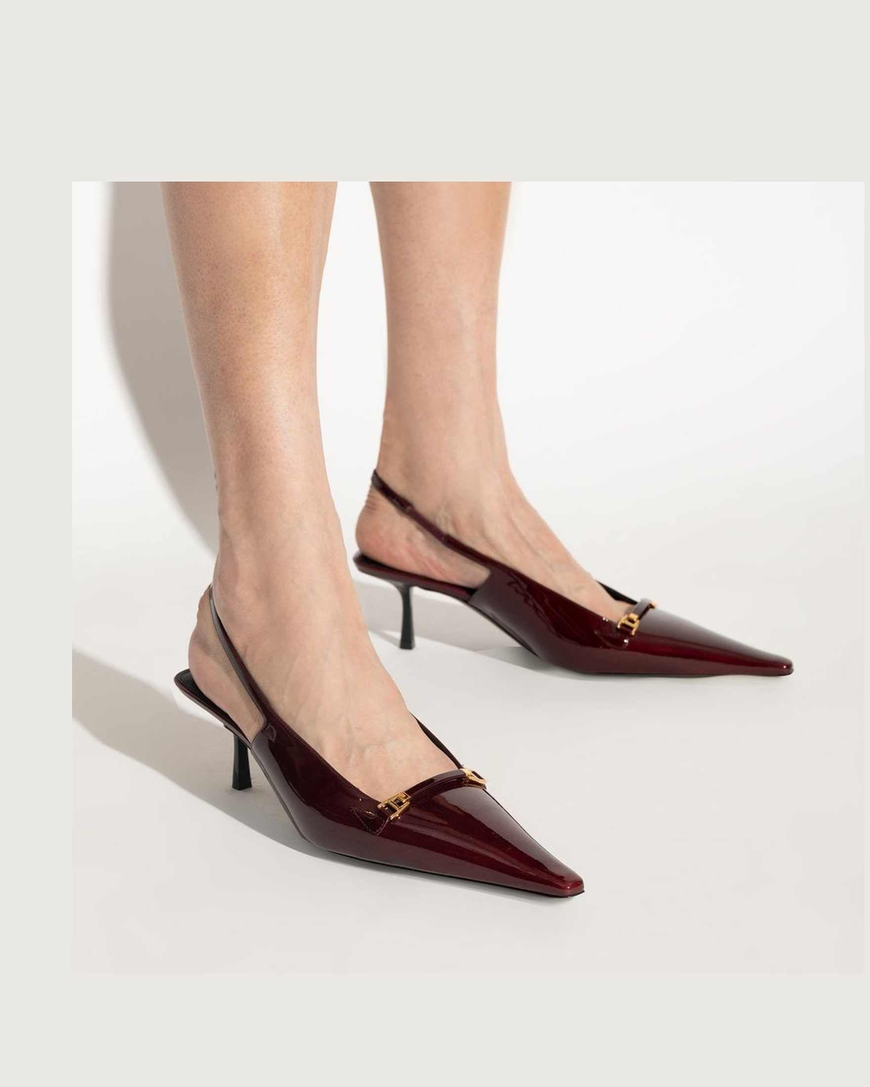 Saint Laurent Leather Carine Slingback Pumps Glam Steals