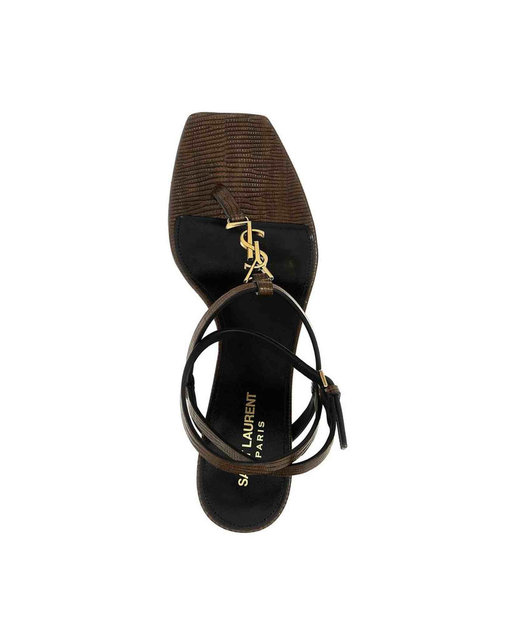 Saint Laurent Leather Cassandra Flip Flop Sandals Glam Steals