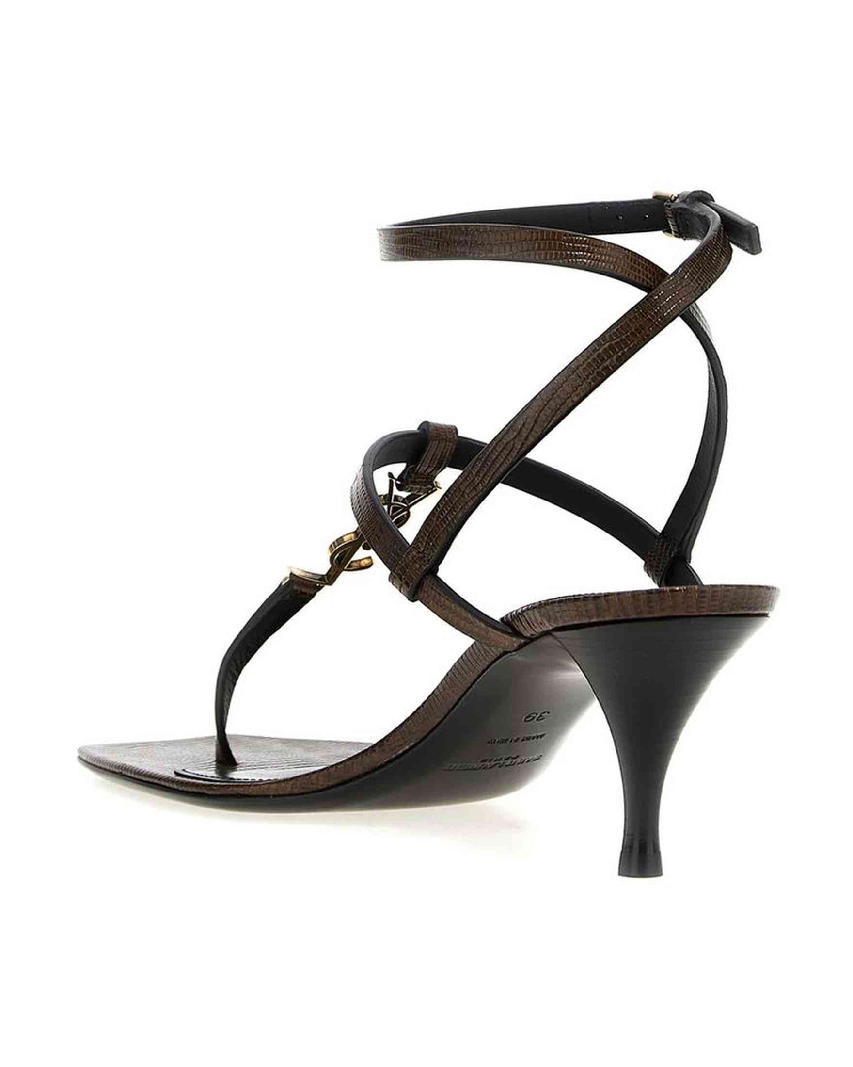 Saint Laurent Leather Cassandra Flip Flop Sandals Glam Steals