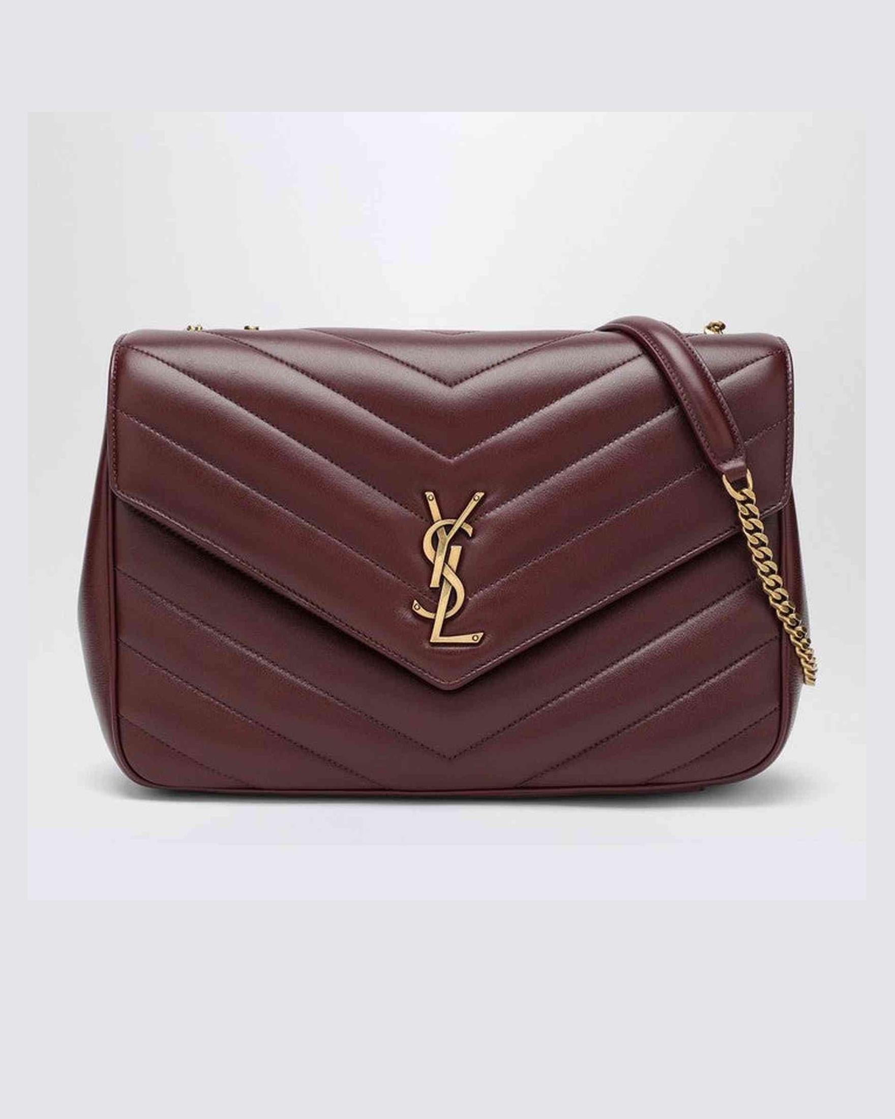 Saint Laurent Leather Large Loulou Hot Wine Bag Glam Steals