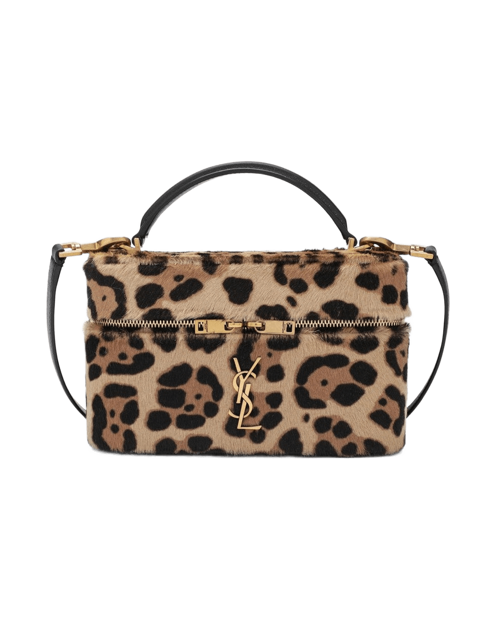 Saint Laurent Leopard-Print Pony Leather Gaby Vanity Bag Glam Steals