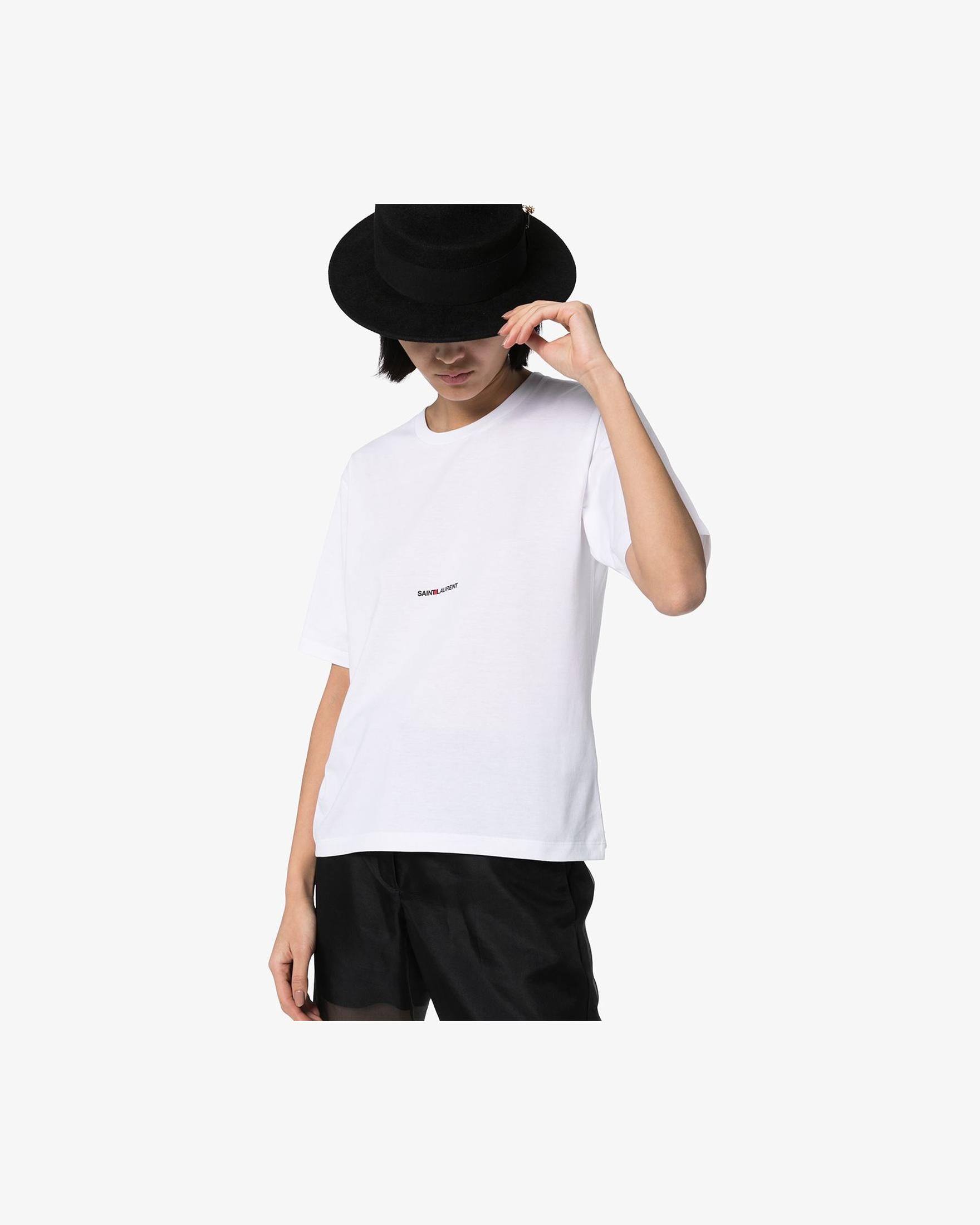 Saint Laurent Logo Print T-shirt Glam Steals