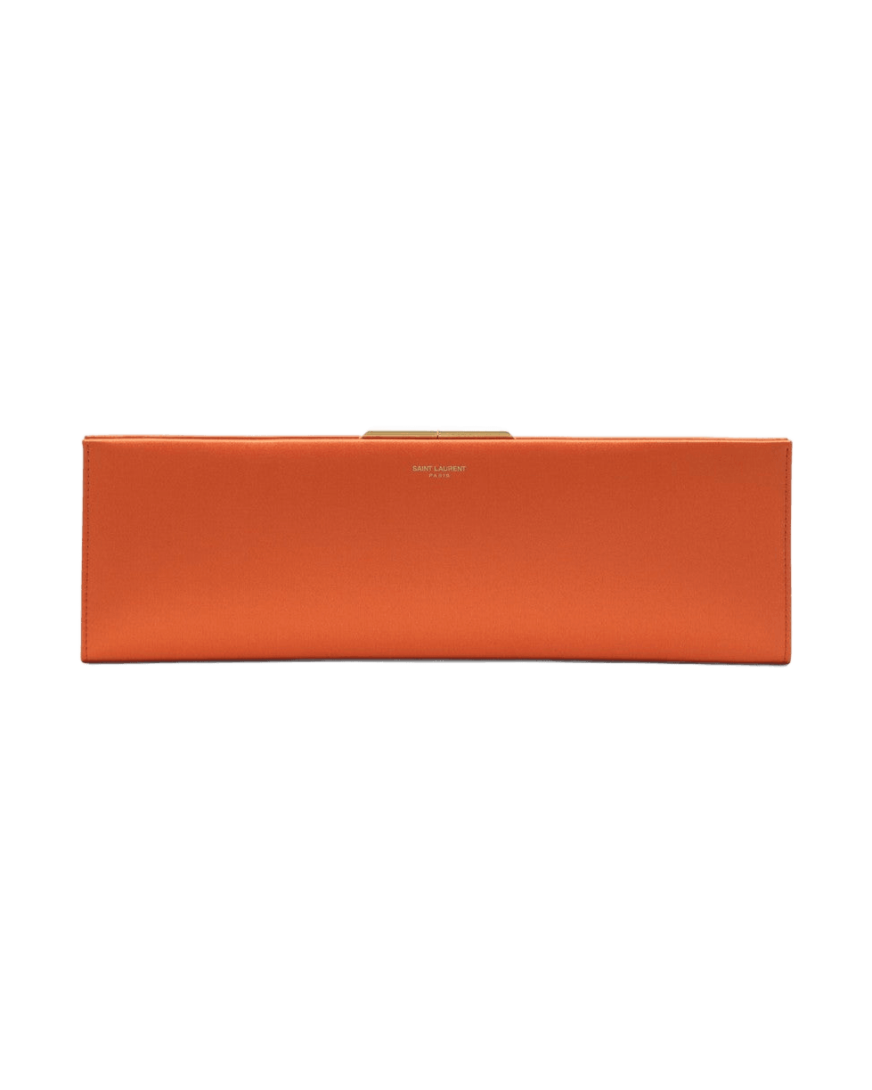 Saint Laurent Orange Satin Midnight Clutch Glam Steals