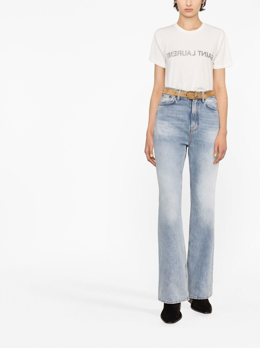 Saint Laurent Reverse Logo Print T-shirt Glam Steals