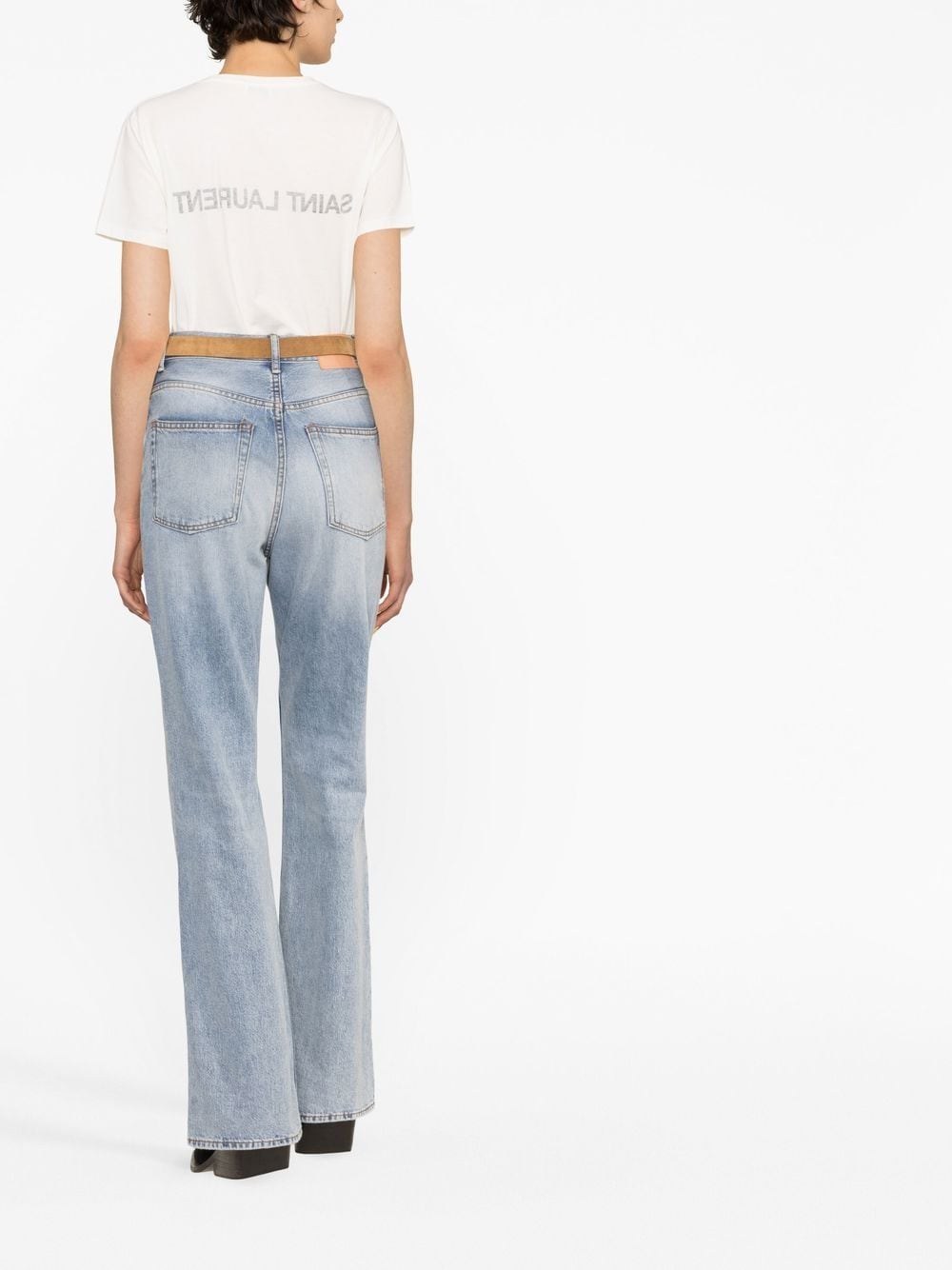 Saint Laurent Reverse Logo Print T-shirt Glam Steals