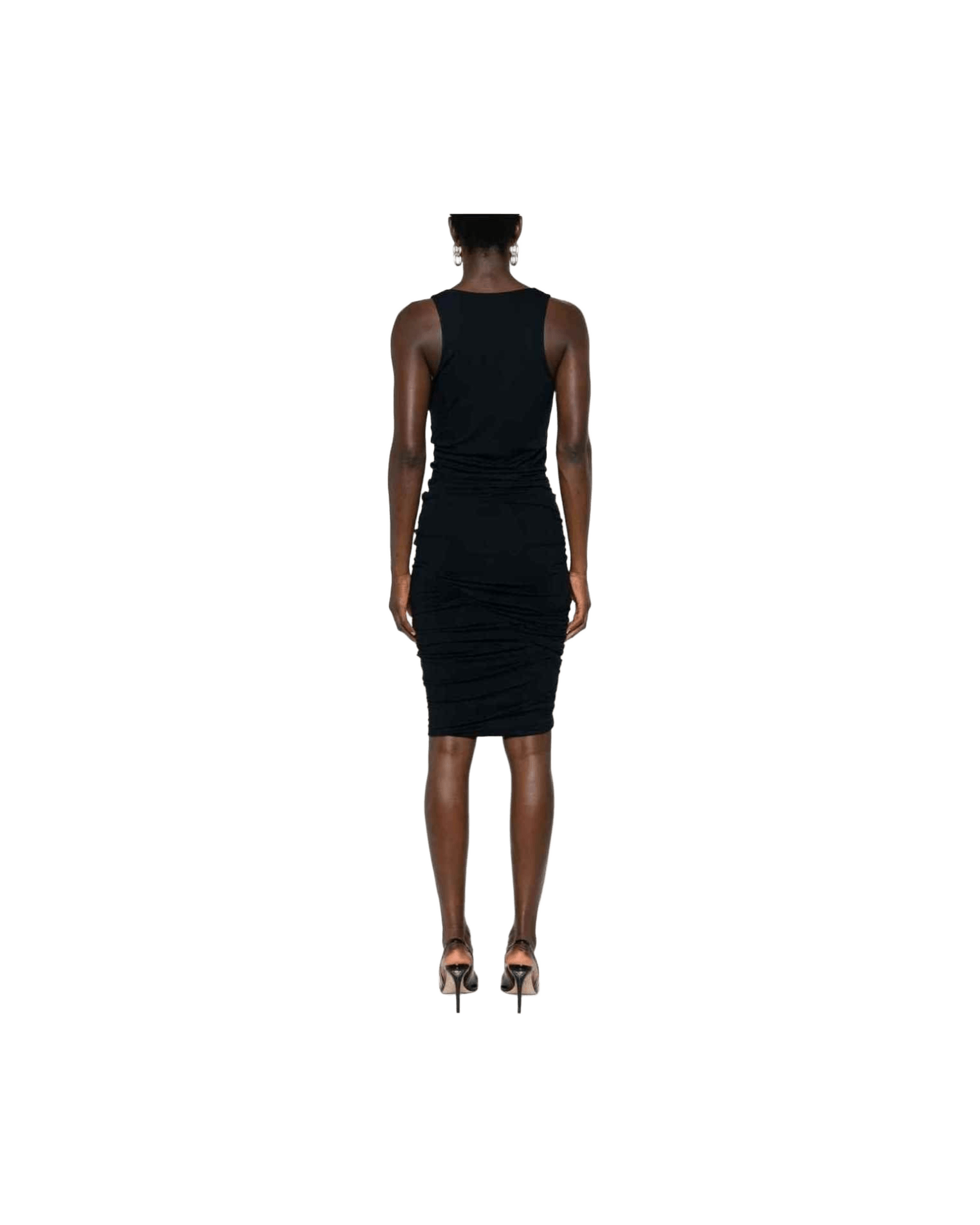 Saint Laurent Ruched V Neck Mini Dress Glam Steals