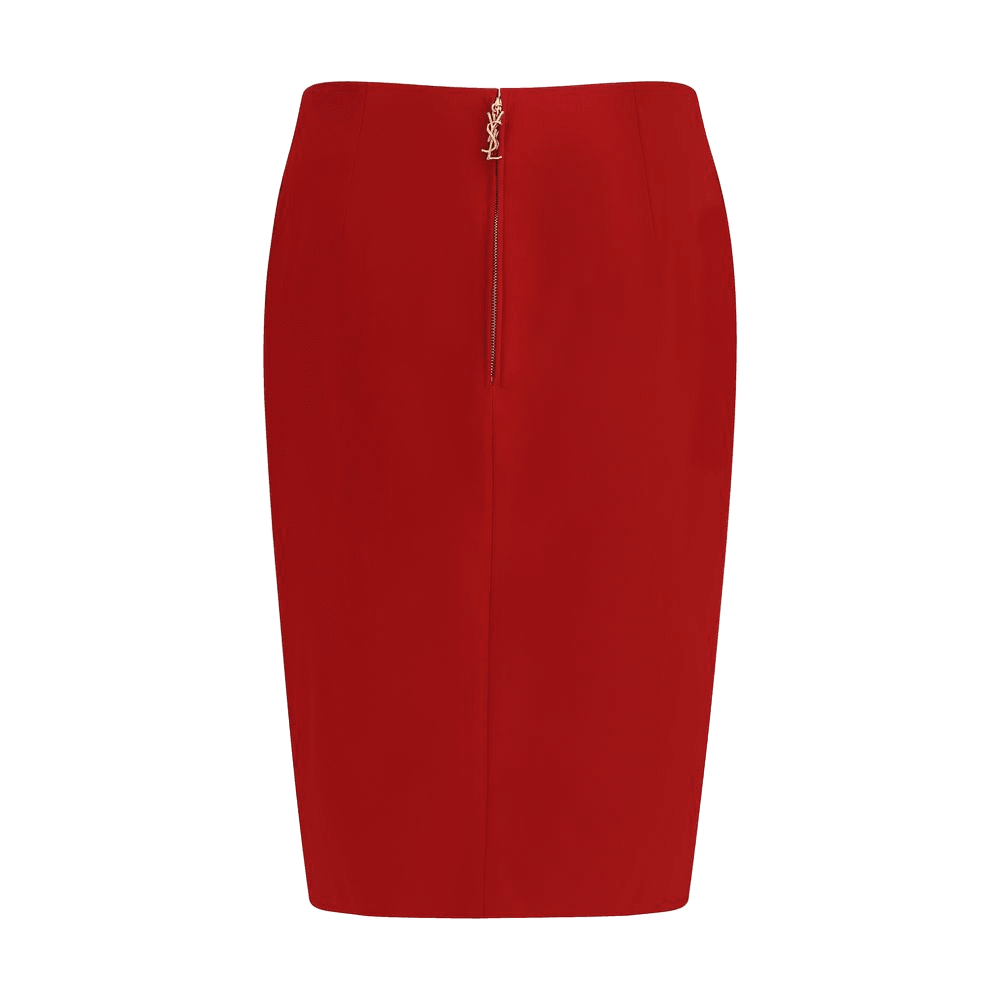 Saint Laurent Satin Pencil Skirt Glam Steals