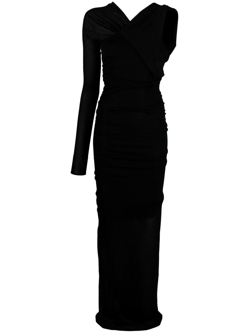 Saint Laurent Semi Sheer One Sleeve Long Dress Glam Steals
