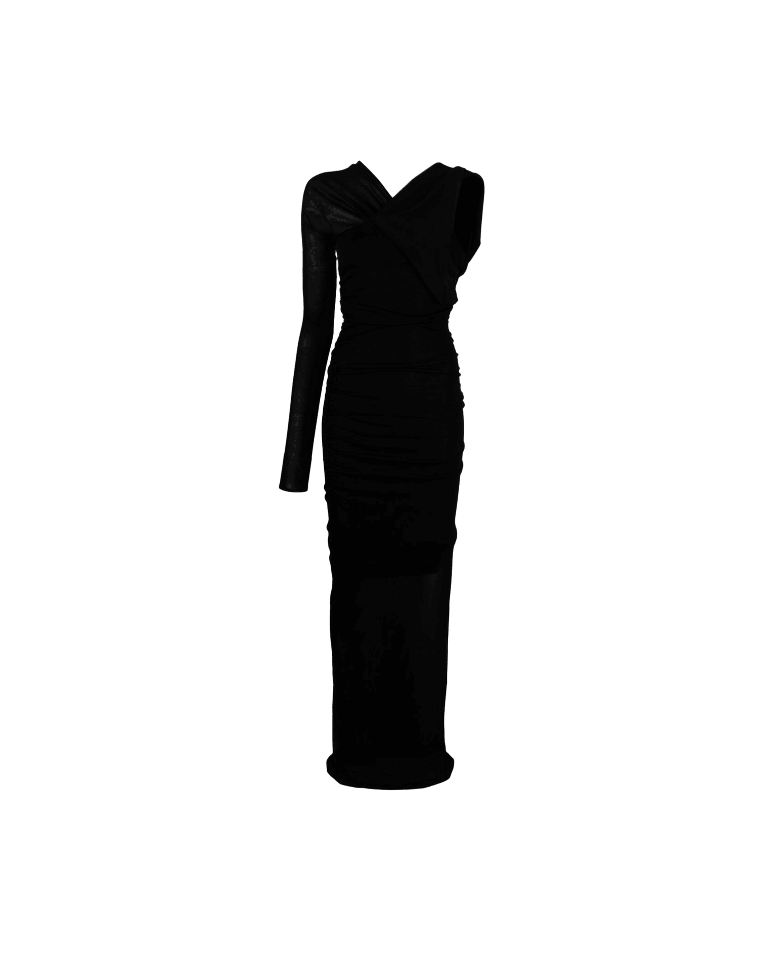 Saint Laurent Semi Sheer One Sleeve Long Dress Glam Steals