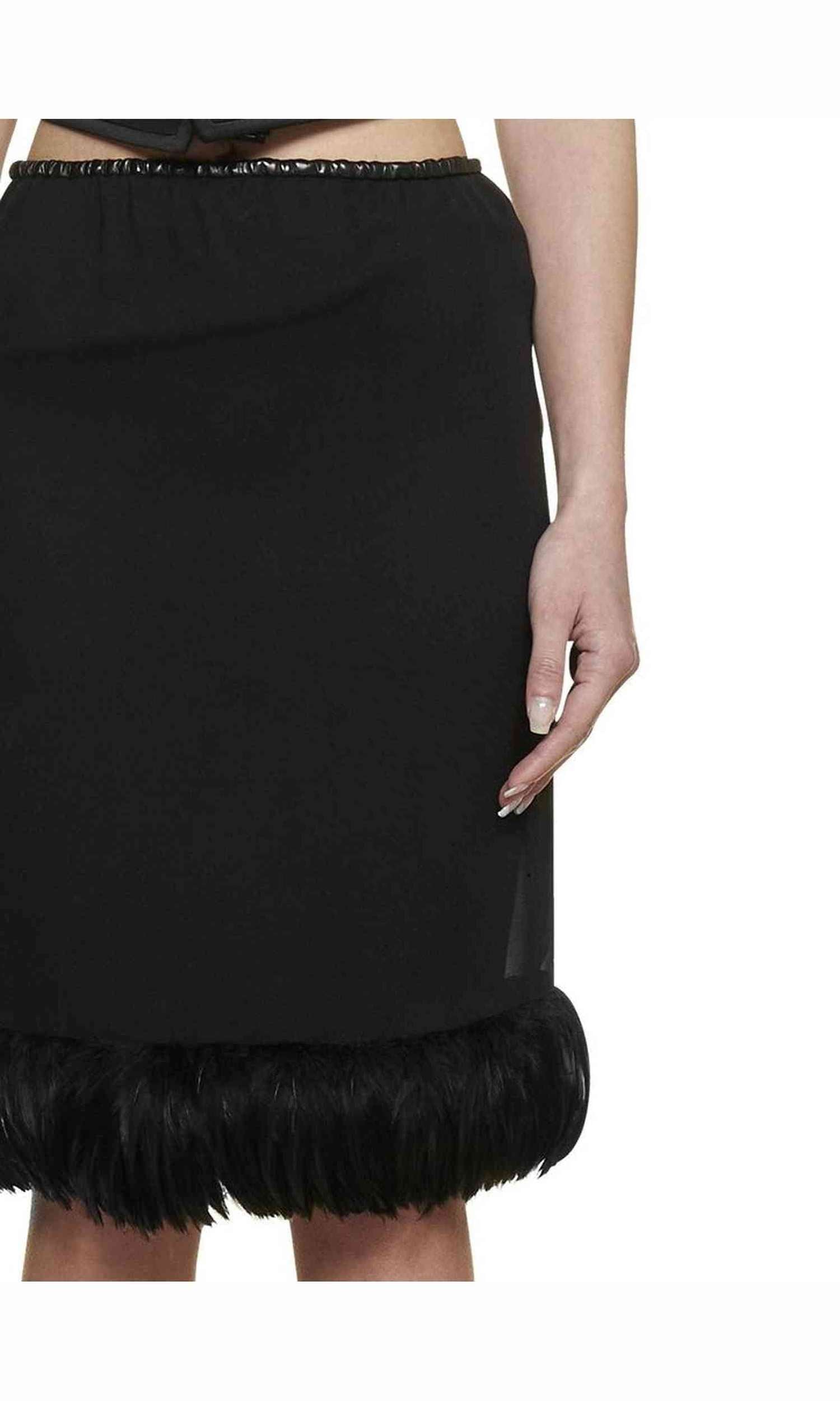 Saint Laurent Silk Feathers Trim Skirt Glam Steals