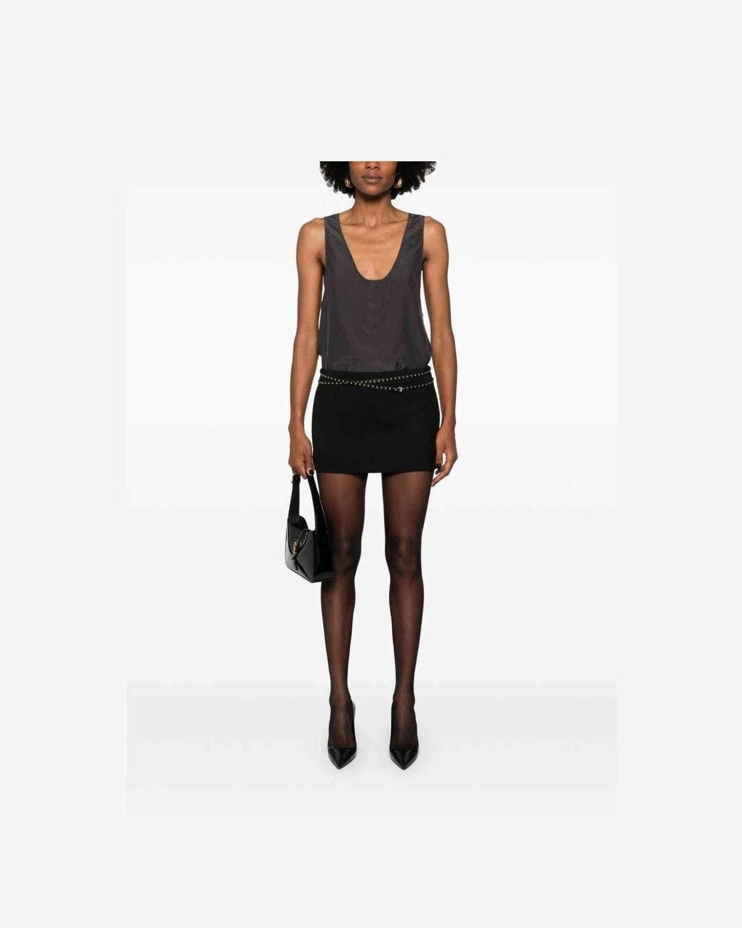 Saint Laurent Silk Henley Neck Tank Top Glam Steals