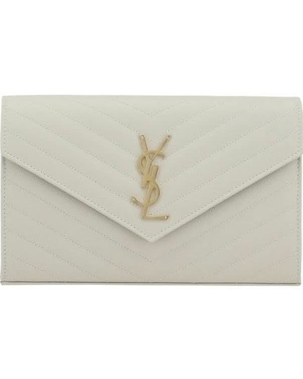 Saint Laurent White Calf Leather Bos Taurus Shoulder Bag