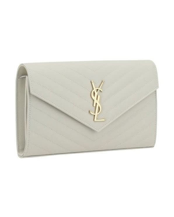 Saint Laurent White Calf Leather Bos Taurus Shoulder Bag