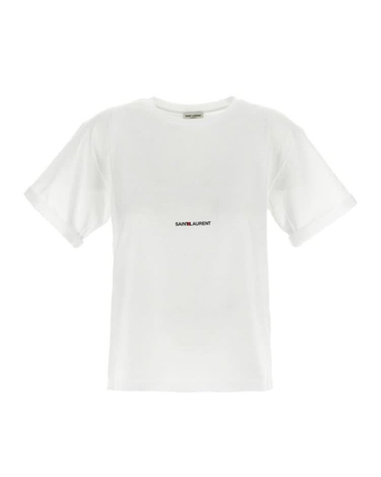 Saint Laurent White Cotton T-Shirt