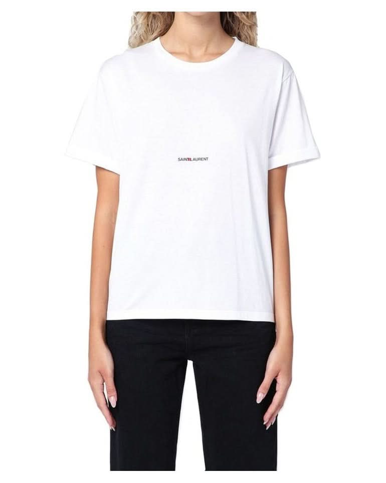 Saint Laurent White Cotton T-Shirt