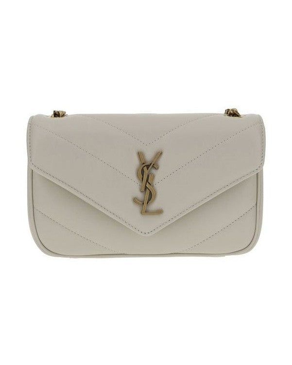 Saint Laurent White Lamb Ovis Aries Shoulder Bag Glam Steals