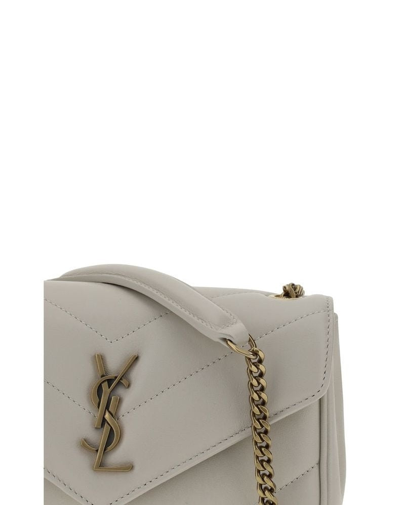 Saint Laurent White Lamb Ovis Aries Shoulder Bag Glam Steals