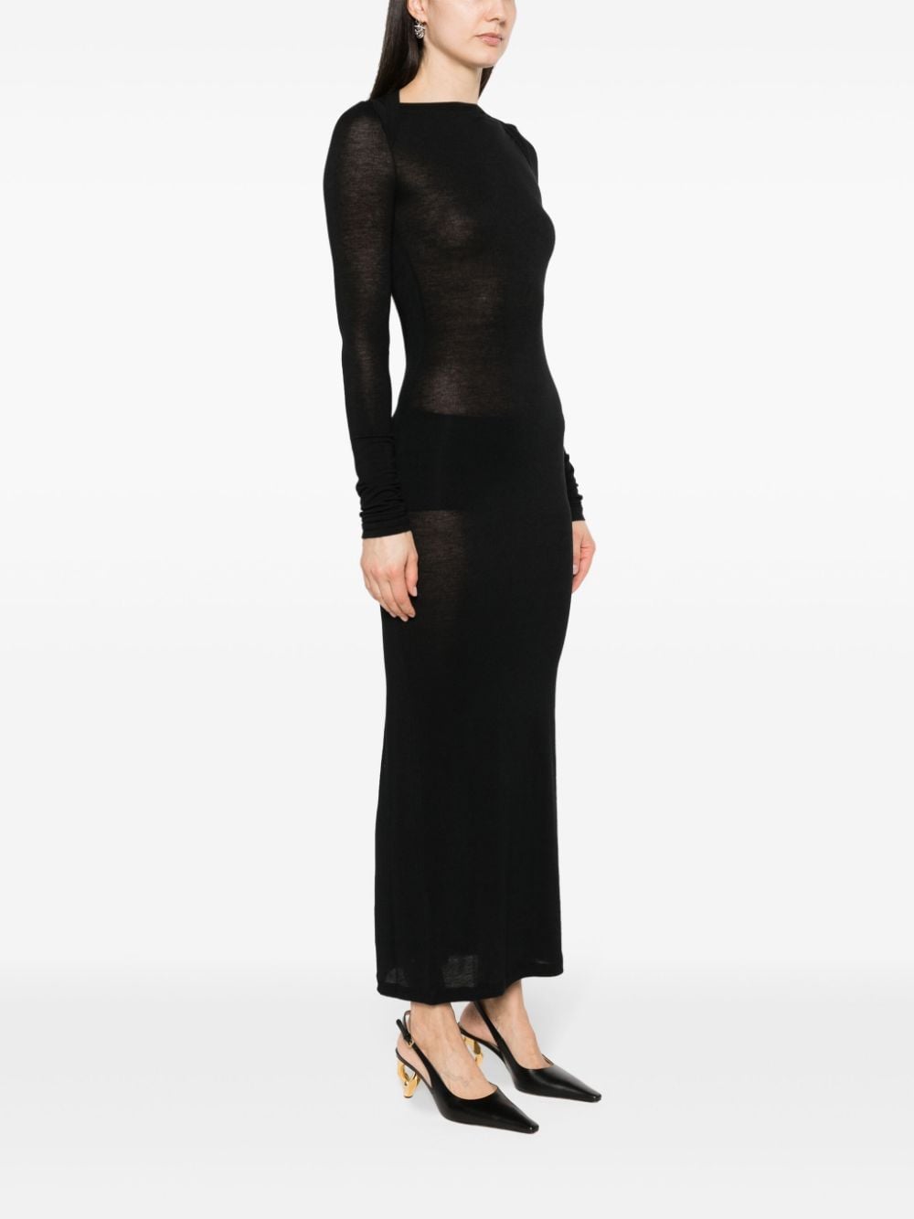 Saint Laurent Wool Blend Long Pencil Dress Glam Steals