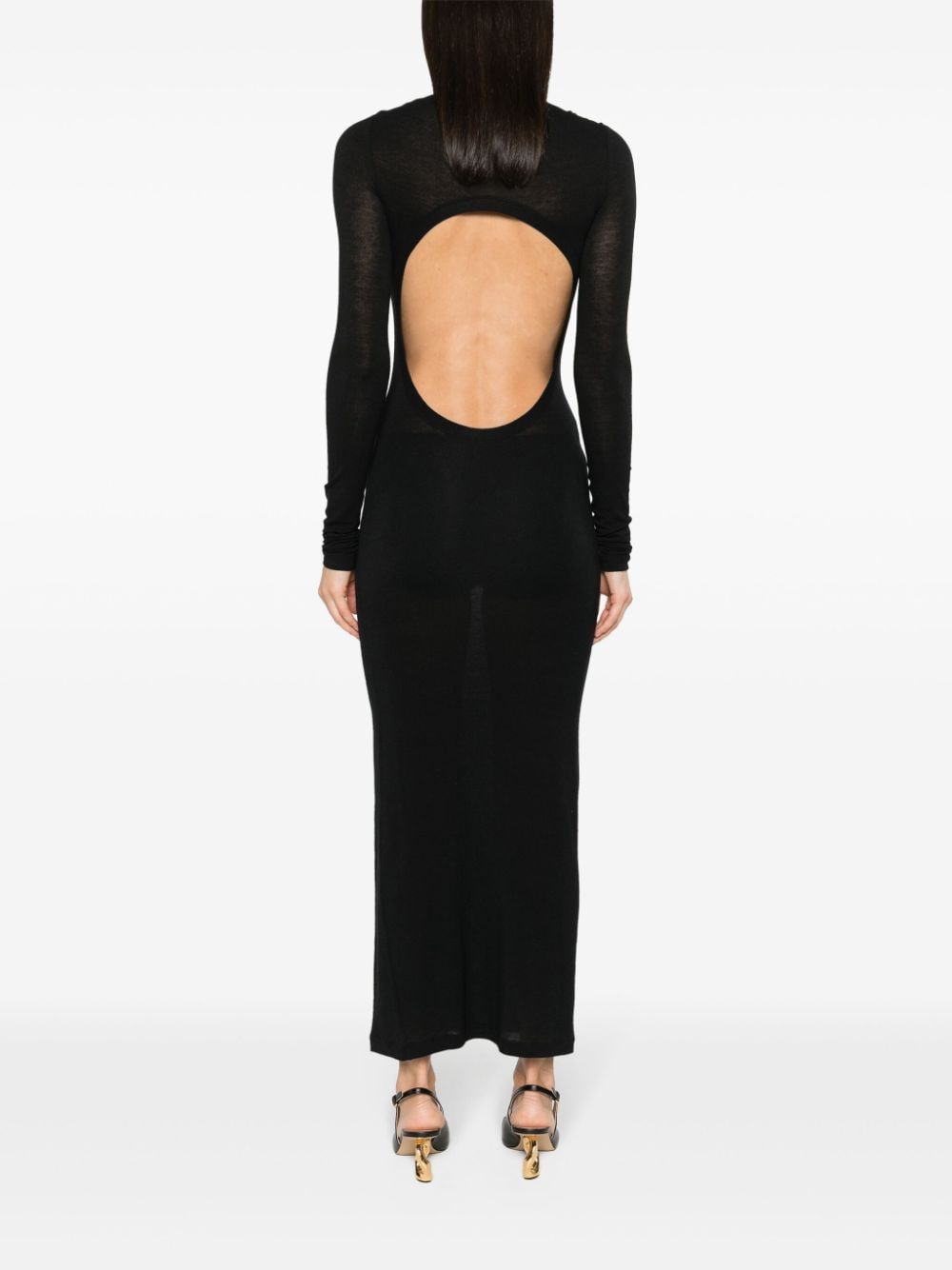 Saint Laurent Wool Blend Long Pencil Dress Glam Steals