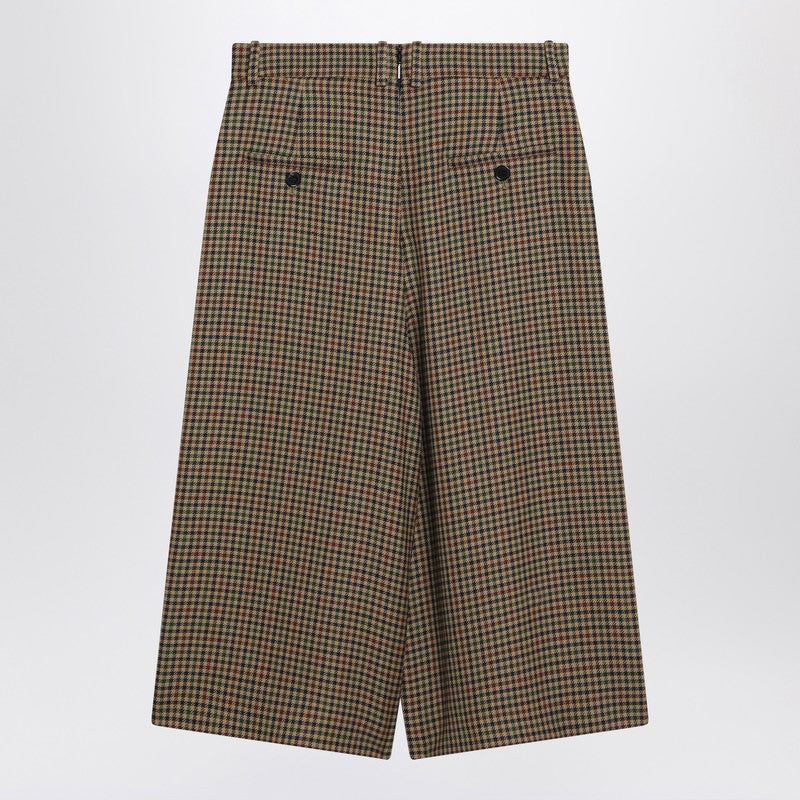 Saint Laurent Wool Checked Culotte Skirt Glam Steals