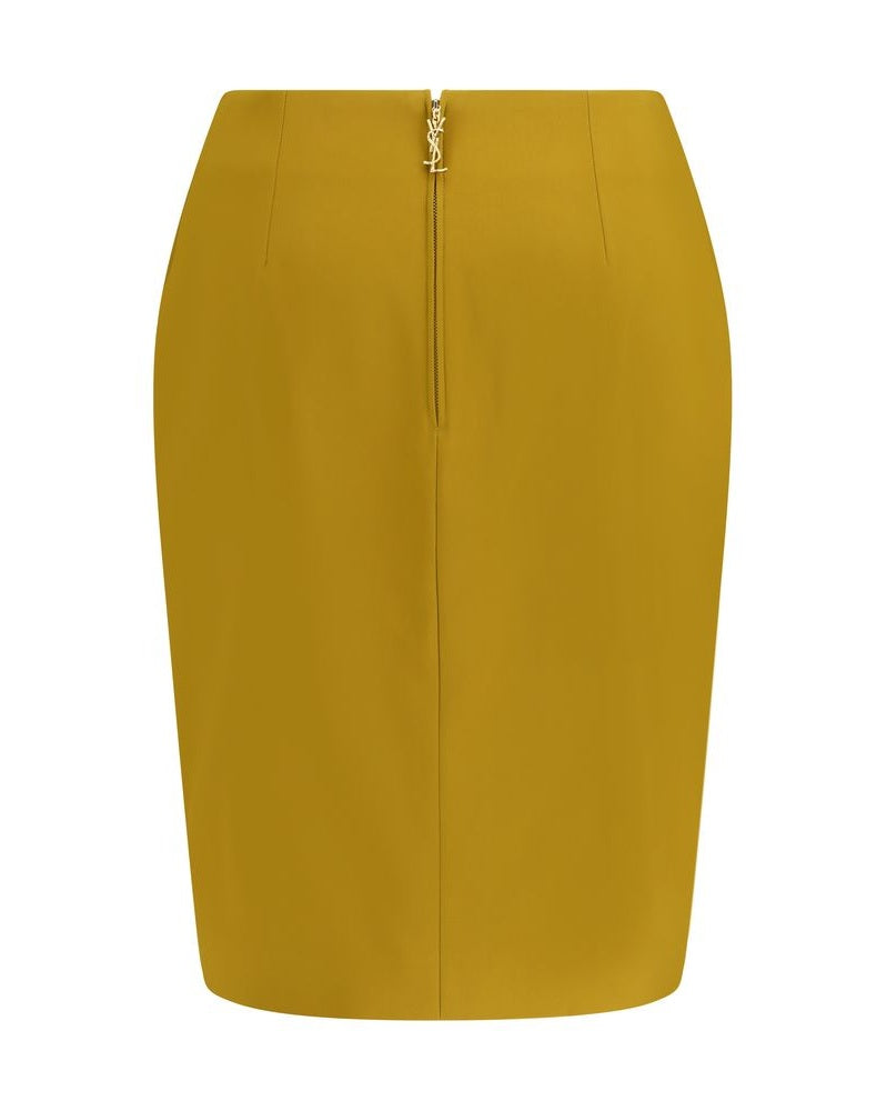 Saint Laurent Yellow Viscose Skirt Glam Steals