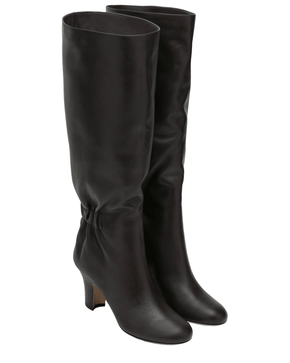 Salvatore Ferragamo Brown Leather Ruched Boots Glam Steals