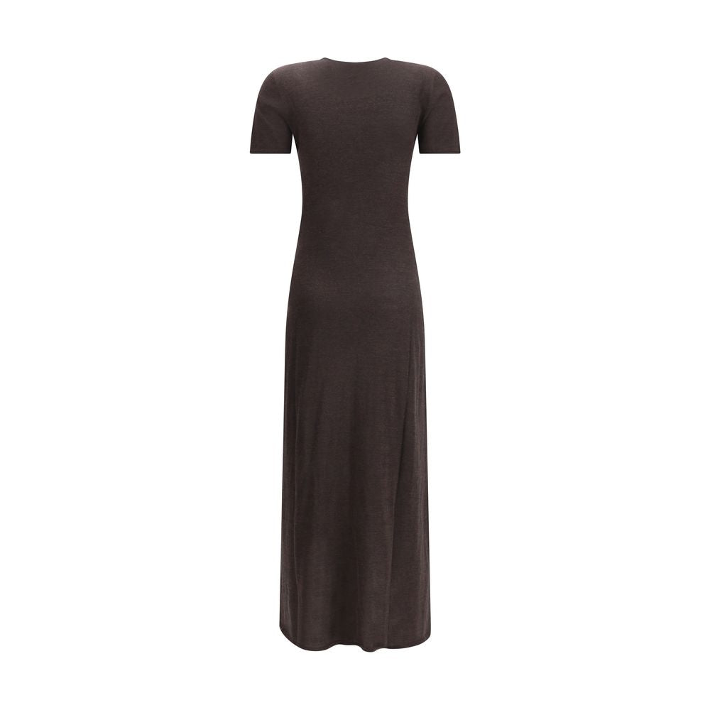 Salvatore Ferragamo Brown Wool Fleece Long Dress Glam Steals