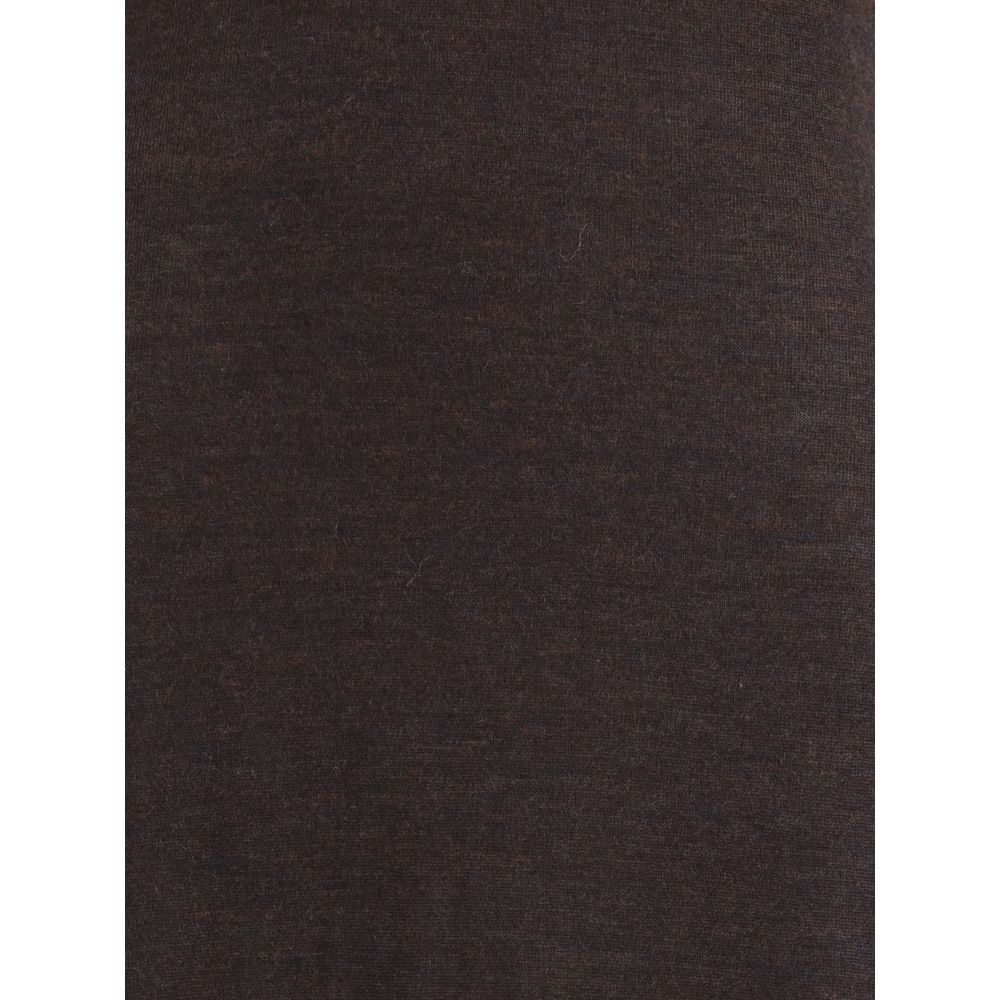 Salvatore Ferragamo Brown Wool Fleece Long Dress Glam Steals