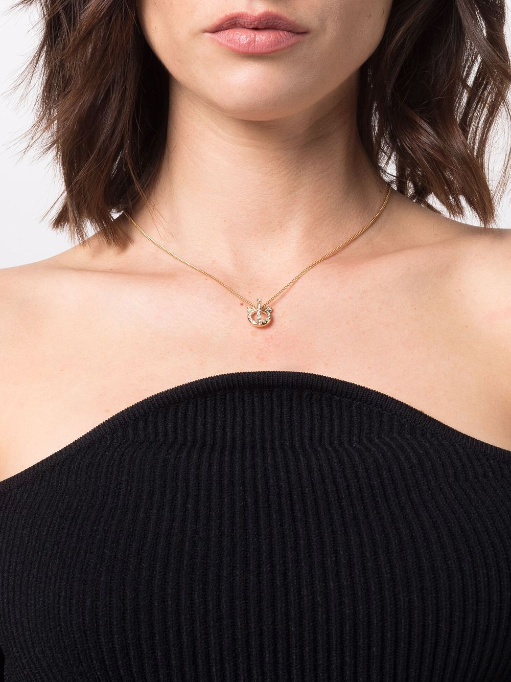 Salvatore Ferragamo Gancini Necklace with Strass Glam Steals