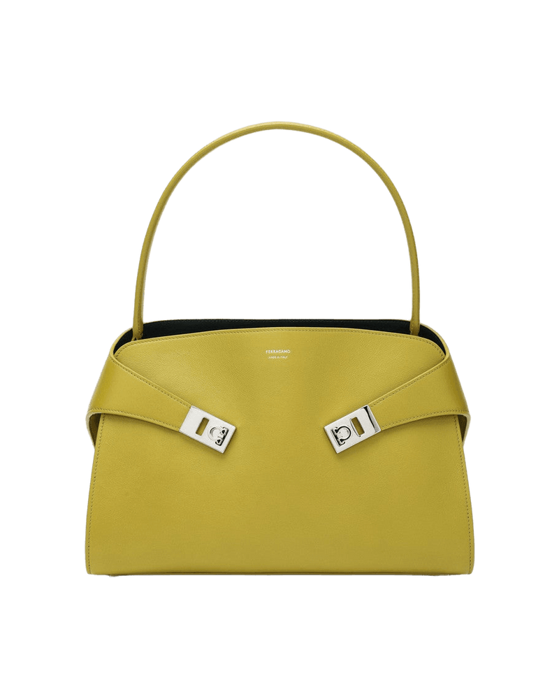 Salvatore Ferragamo Hug Soft M Bag in Lime/moss Glam Steals