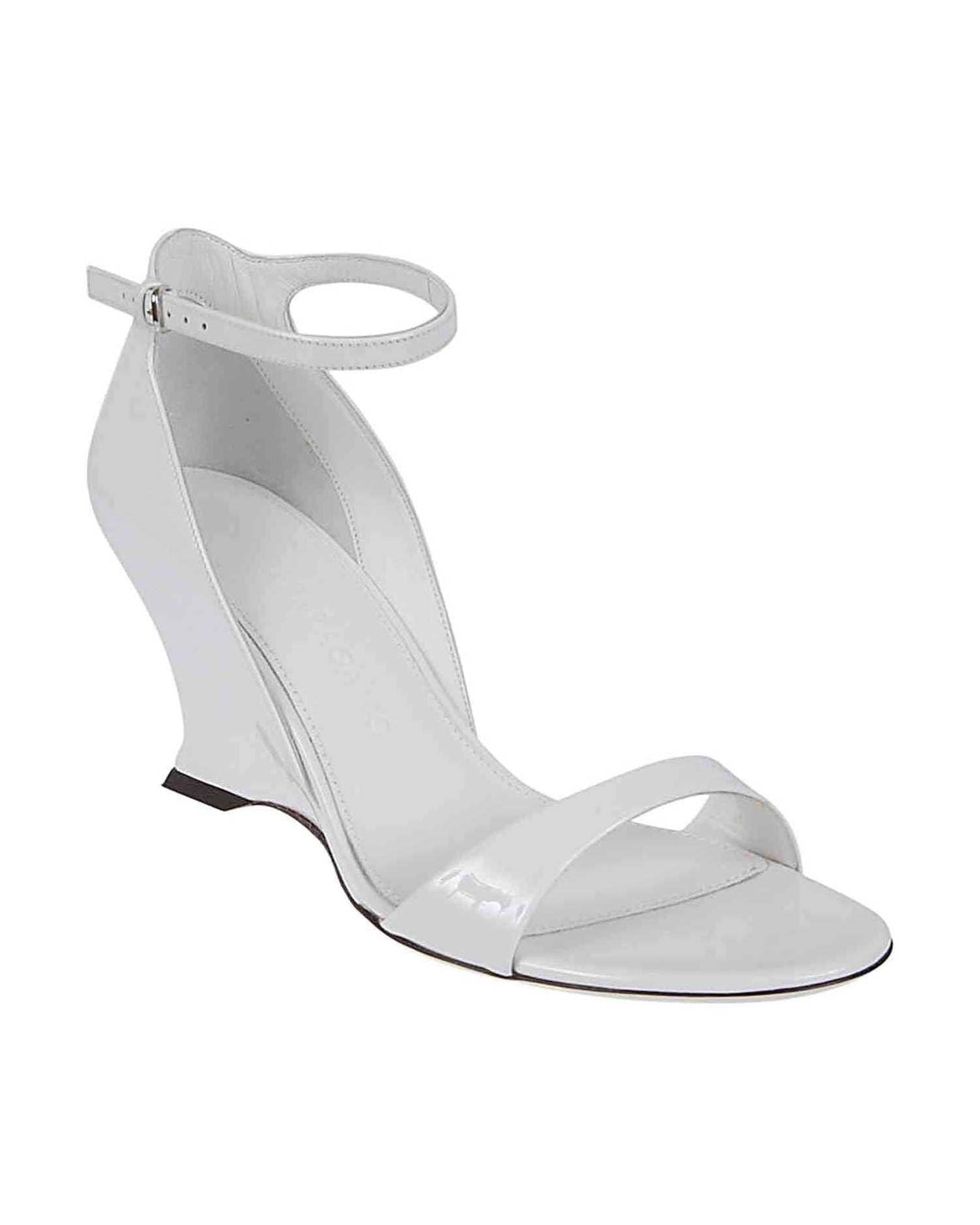 Salvatore Ferragamo Leather Adjustable Wedge Sandals Heels