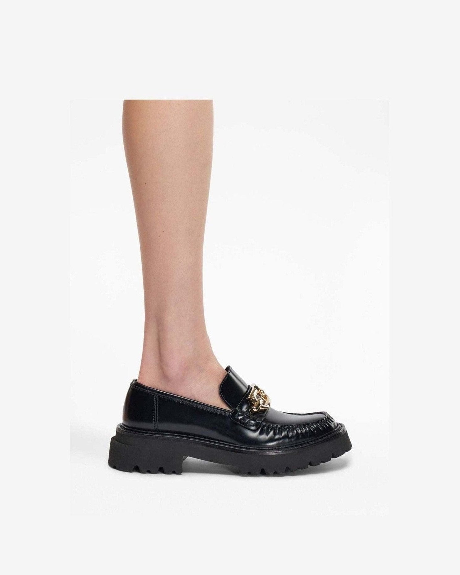 Salvatore Ferragamo Leather Gancini Buckle Loafers Flats
