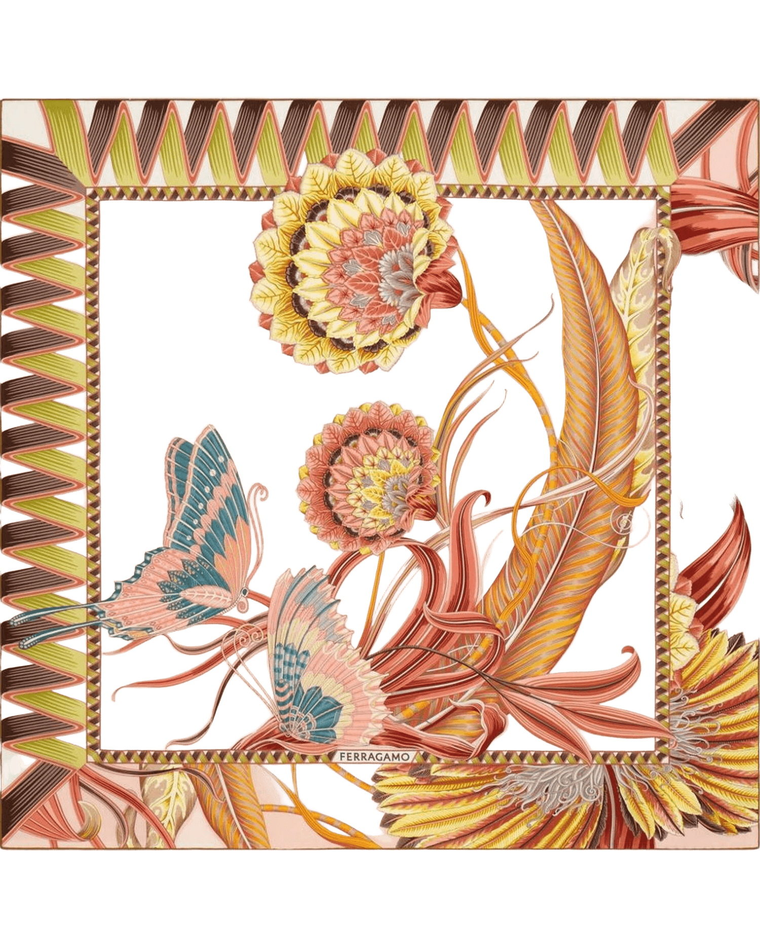 Salvatore Ferragamo Silk Jade Print Scarf Glam Steals