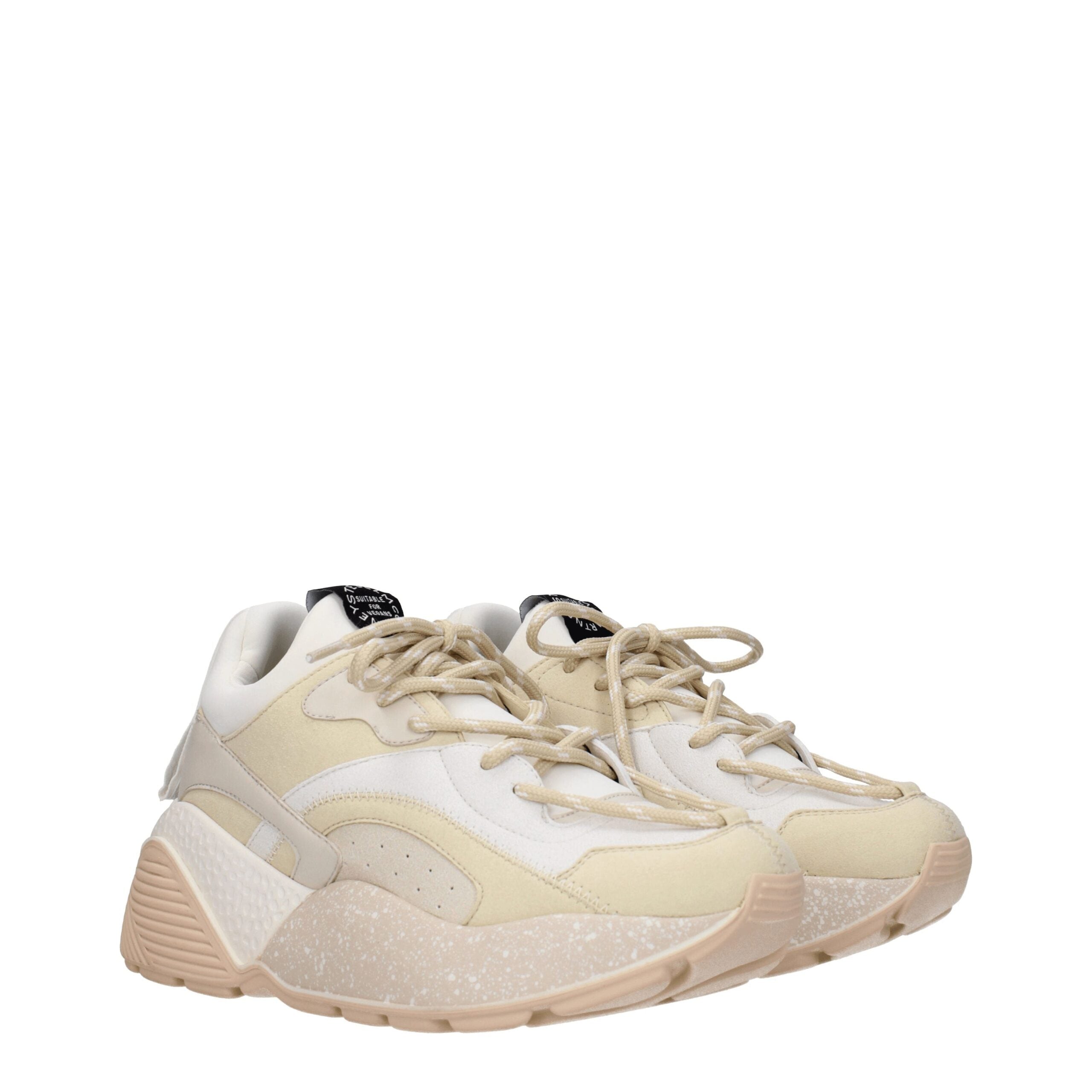 Stella Mccartney Beige Leather Chunky Sneakers Glam Steals
