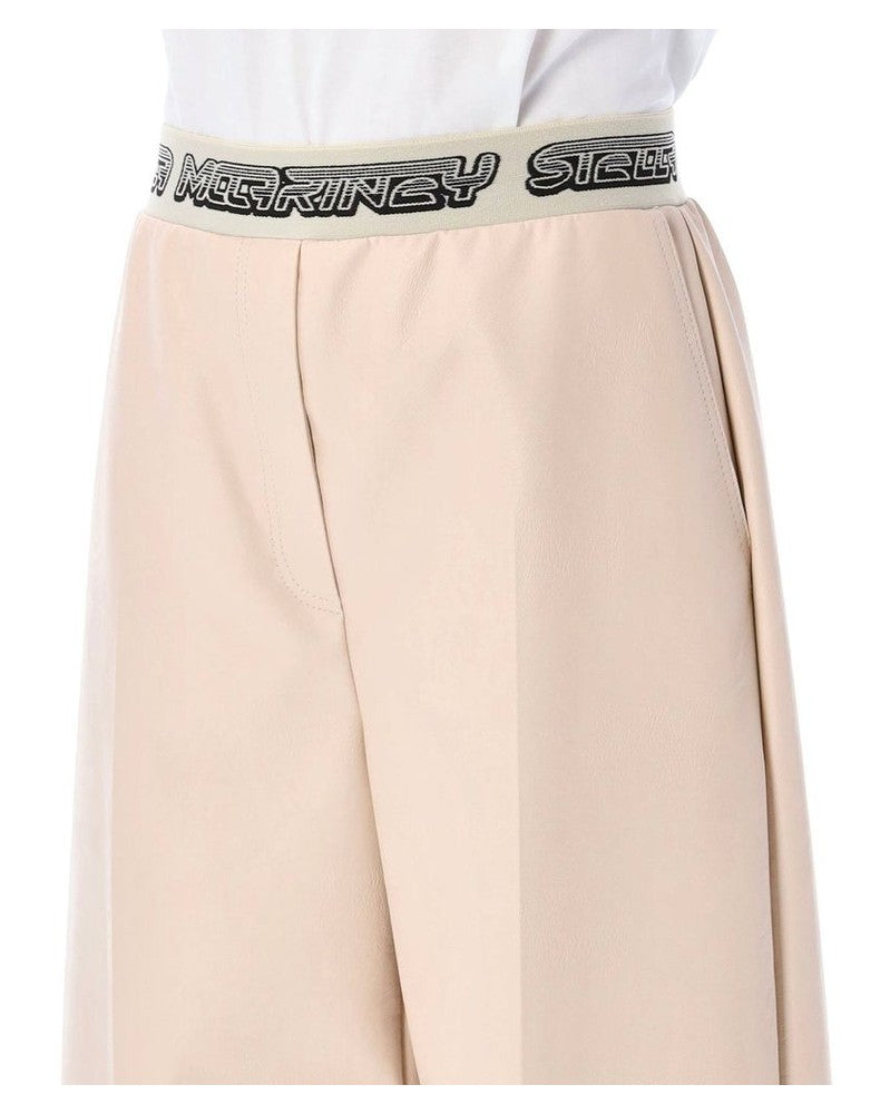 Stella Mccartney Beige Viscose Cropped Pant Glam Steals