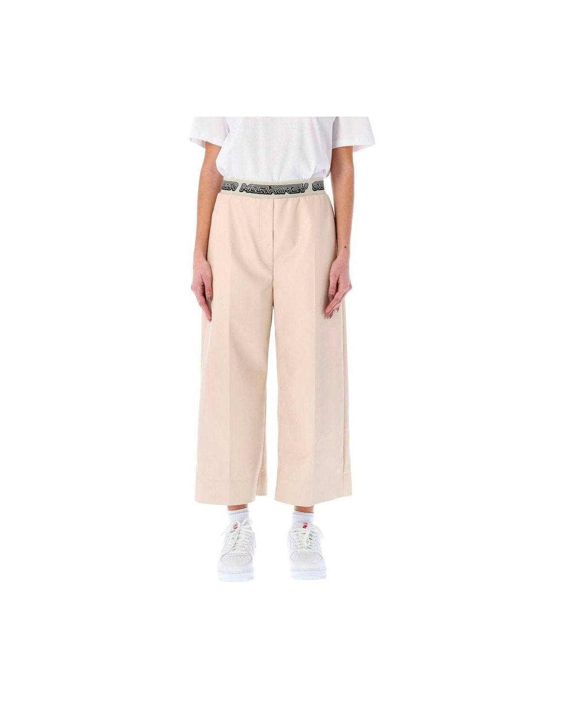 Stella Mccartney Beige Viscose Cropped Pant Glam Steals