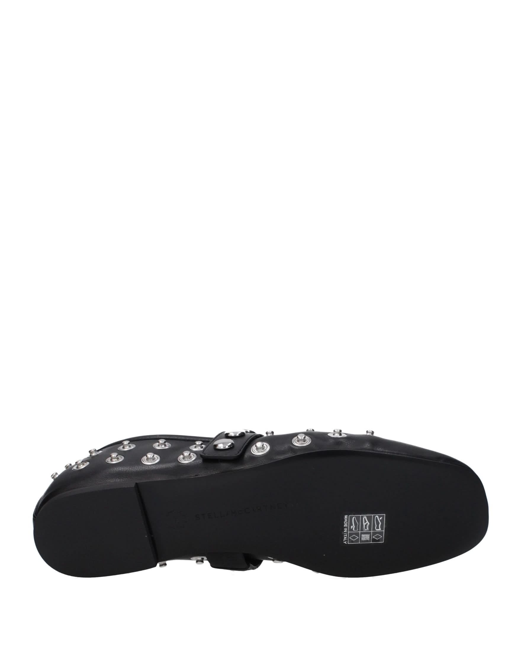 Stella Mccartney Black Leather Ballet Flats Flats
