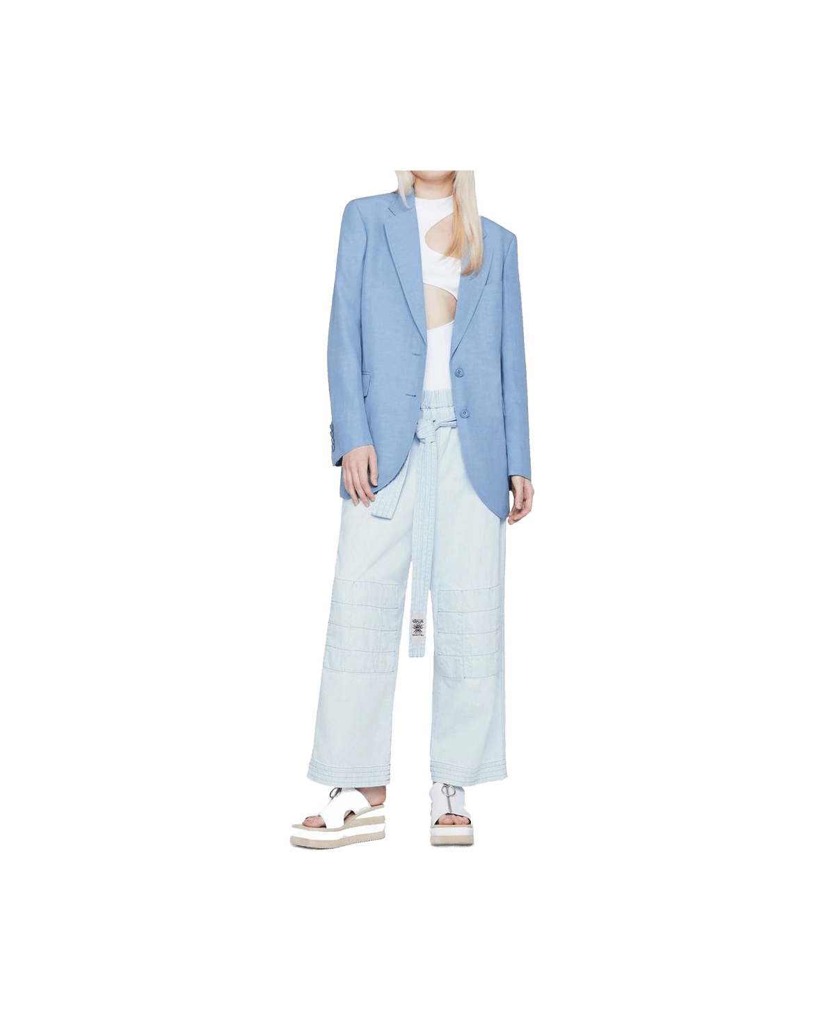 Stella Mccartney Blue Cotton Casual Pant Glam Steals