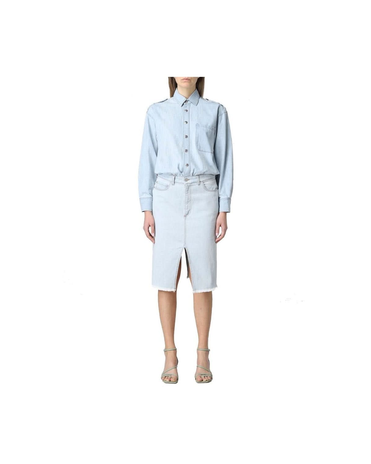 Stella Mccartney Blue Cotton Dress Dresses