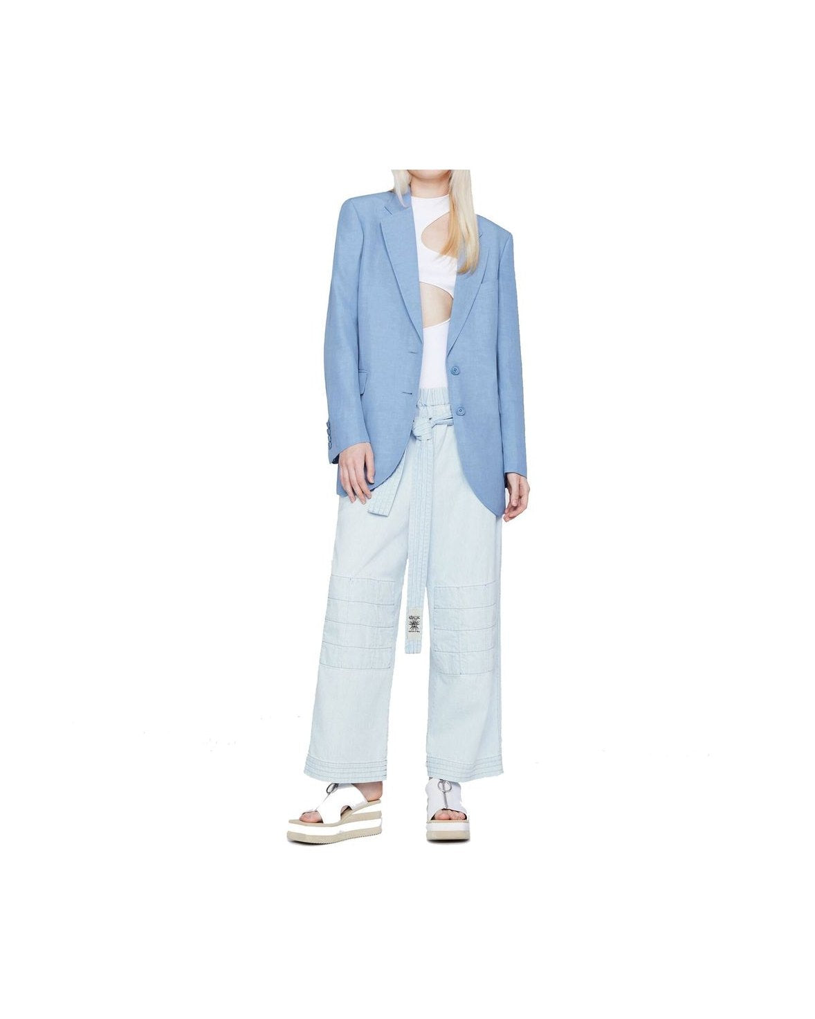 Stella Mccartney Blue Cotton Pant Pants
