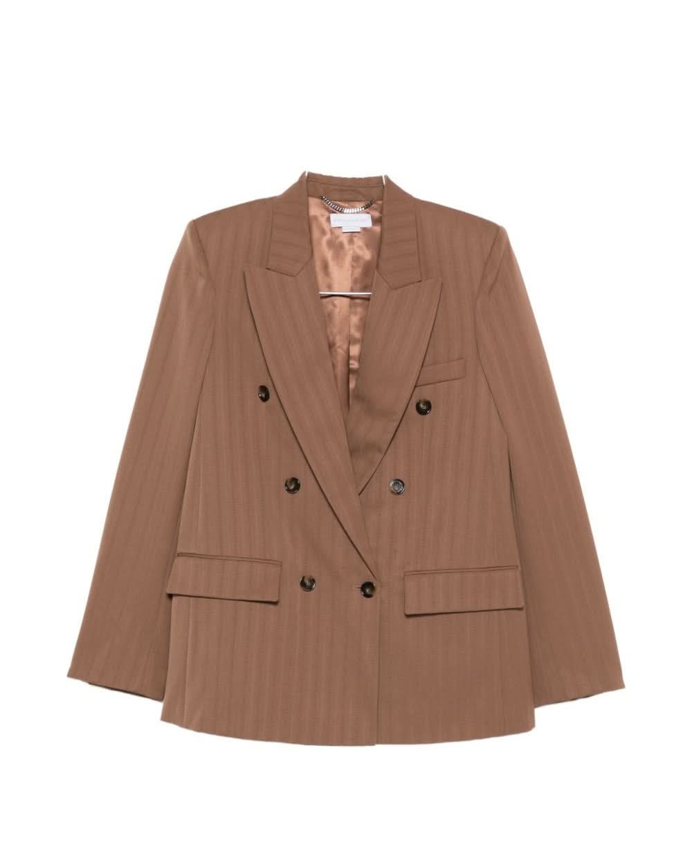 Stella Mccartney Brown Leather Jacket Jackets