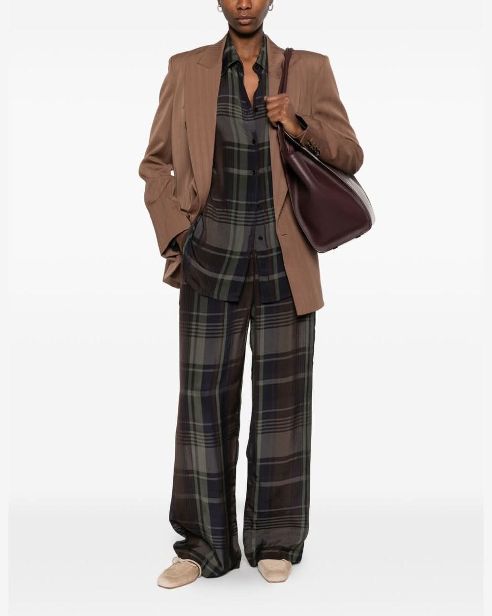 Stella Mccartney Brown Leather Jacket Jackets